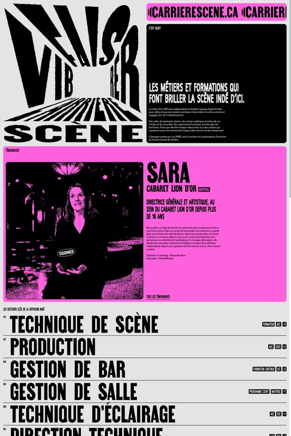 Carrière scène - SMAQ (Scènes de Musique Alternatives du Québec) - Other design inspiration