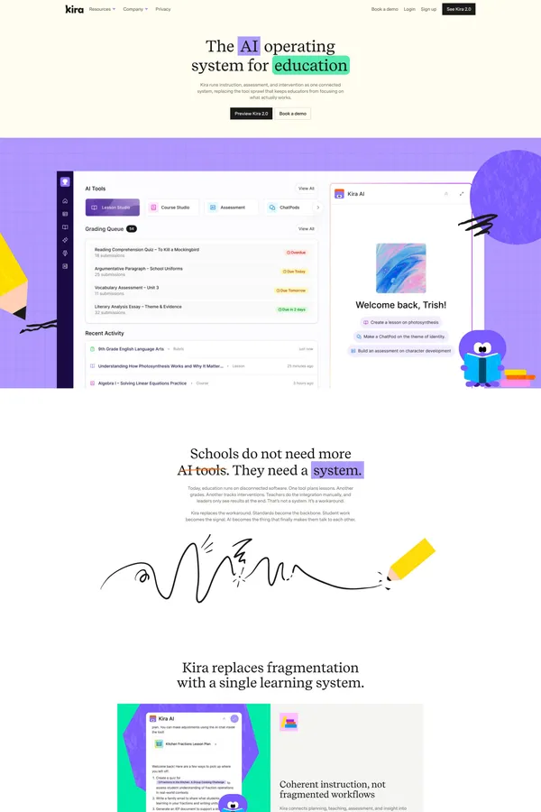 Kira - Landing design inspiration