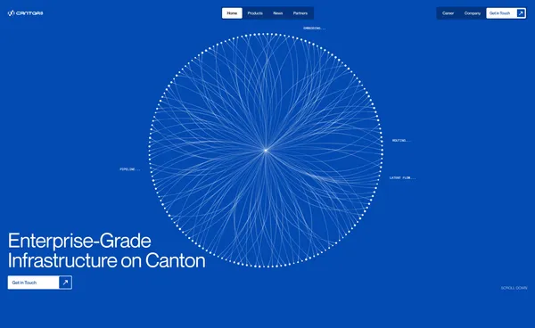 Cantor8: Enterprise Infrastructure for Canton Network - Landing design inspiration