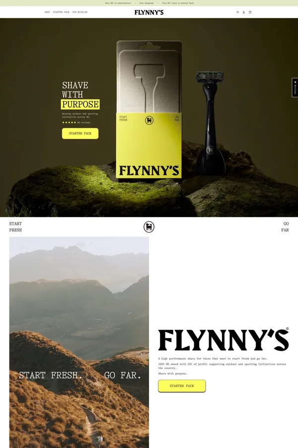 No Fuss Shaves – Flynny's - Ecommerce design inspiration