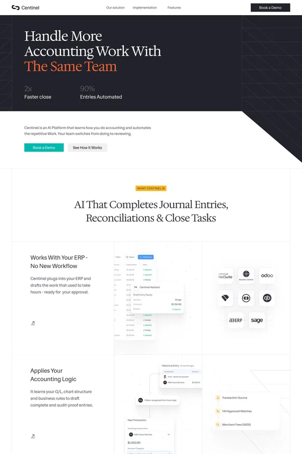 Centinel - AI Accounting Platform - Landing design inspiration