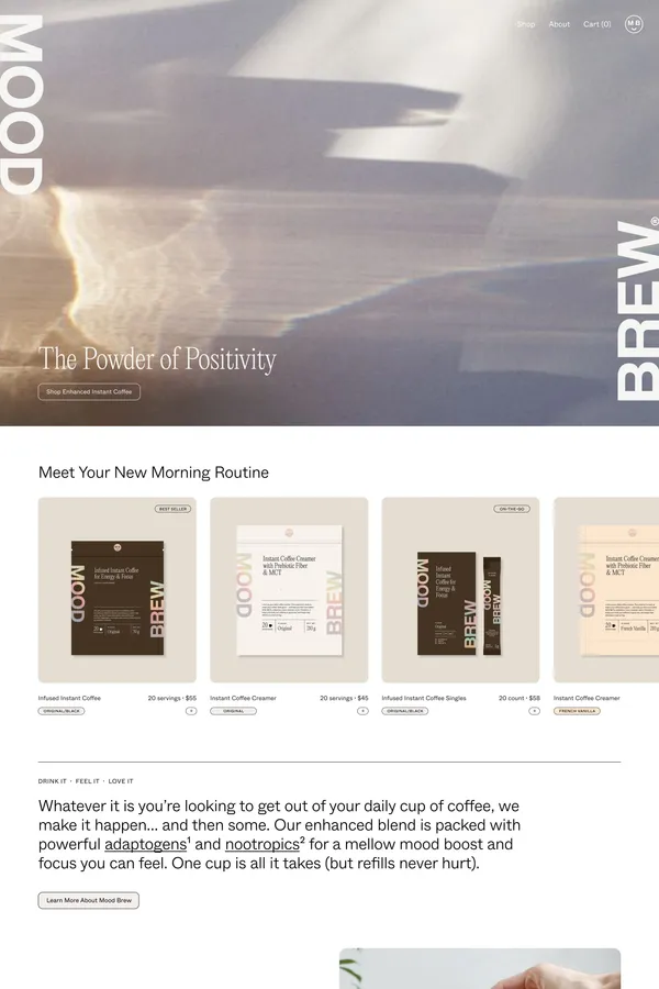 Mood Brew® - Ecommerce design inspiration
