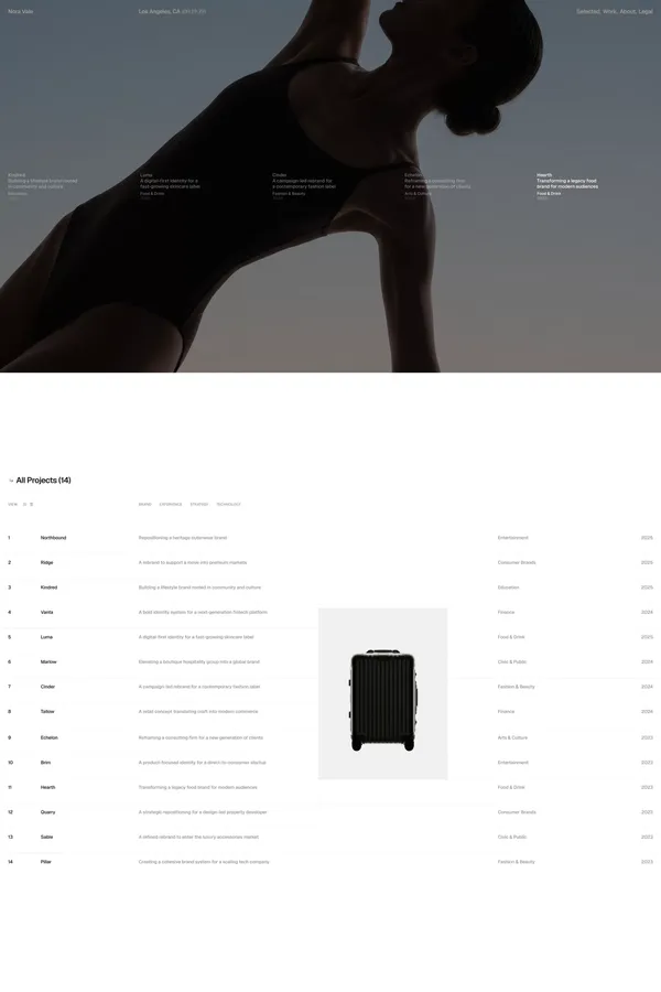 Nora Vale - Template design inspiration