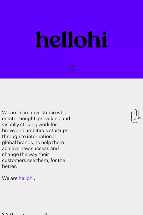 Hellohi - Creative Studio - Portfolio design inspiration