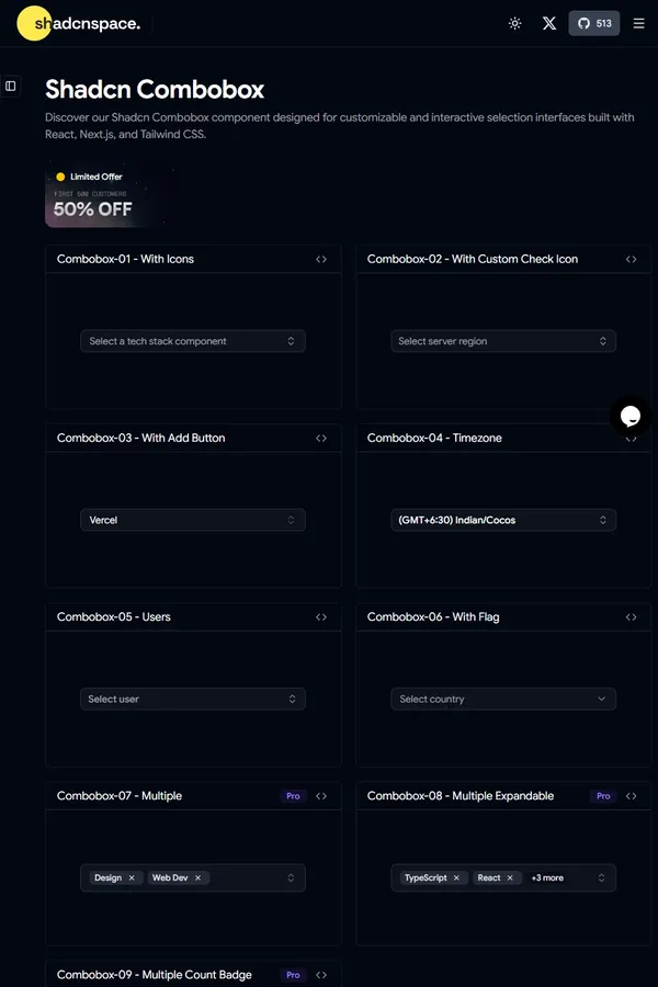 9+ Shadcn Combobox Component for React & Next.js