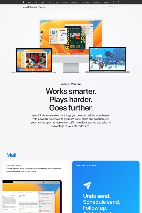 macOS Ventura Preview - Apple - Landing design inspiration