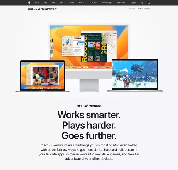 macOS Ventura Preview - Apple - Landing design inspiration