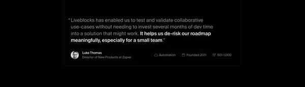 Liveblocks | Unlock collaboration in your product - Landing design inspiration