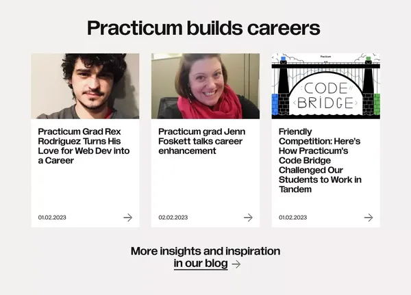 Practicum: online part-time coding bootcamps | Software Engineering, Data Analytics, Data Science, QA Engineering - Landing design inspiration