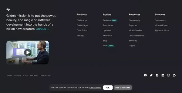 Glide – Create apps & websites without code. - Landing design inspiration