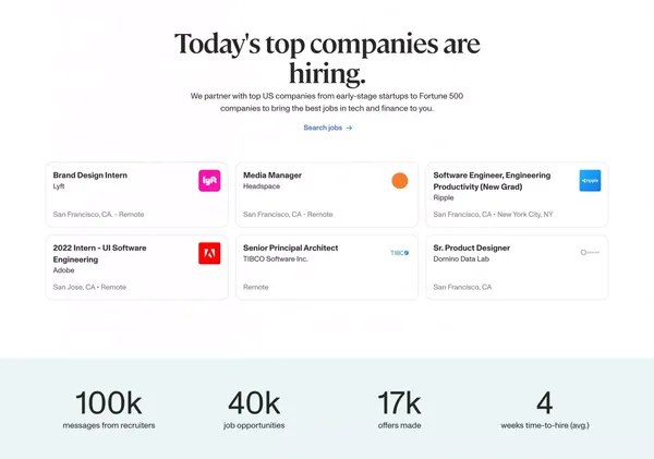 Tech Job Search and Recruiting Platform - Untapped - Landing design inspiration