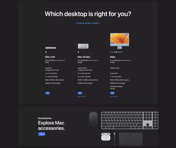 Mac mini - Apple - Landing design inspiration