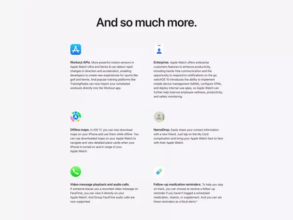 watchOS 10 Preview - Apple - Landing design inspiration