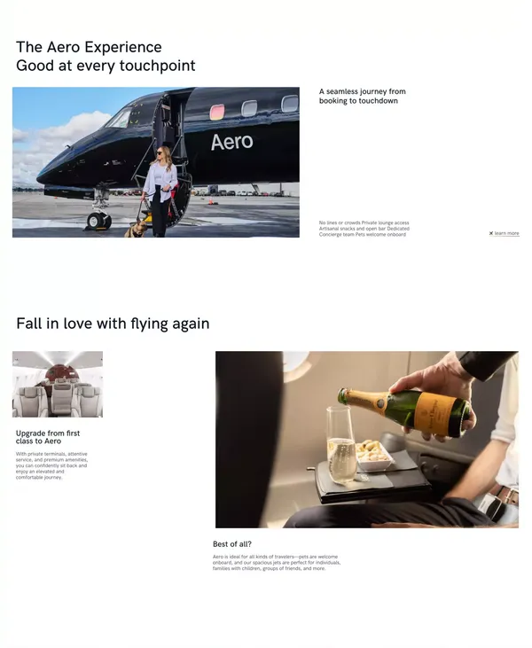 Aero - Landing design inspiration