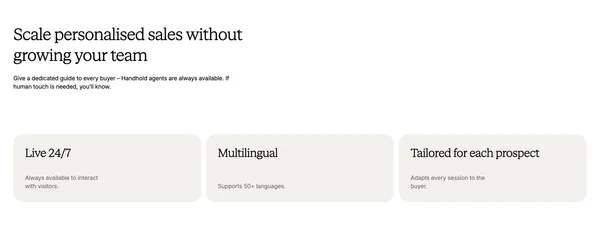 AI agents for tailored client demos & user activation - Landing design inspiration