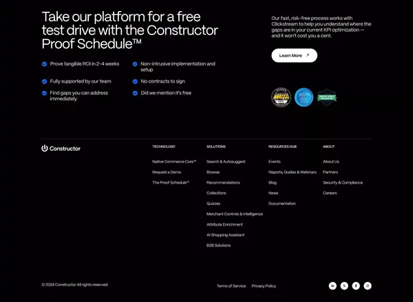 AI Ecommerce Search and Product Discovery | Constructor - Landing design inspiration