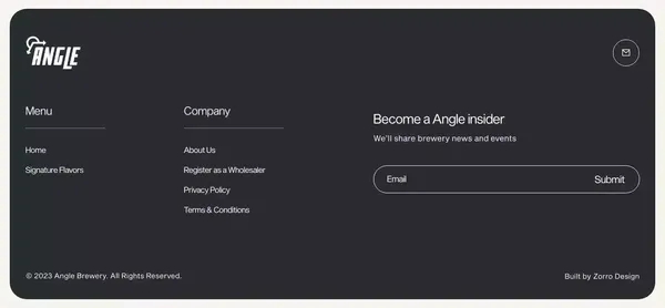 Angle Brewery | High-Quality Brews for Beer Lovers - Landing design inspiration