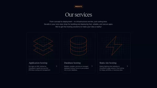 Sevalla - Landing design inspiration