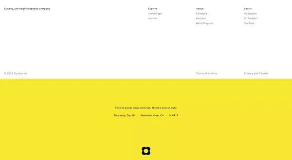 Sunday Robotics | The helpful robotics company - Landing design inspiration