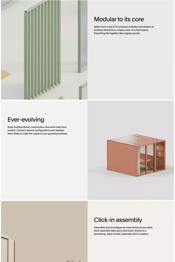 Modular room-in-room system flexible office future | OmniRoom by Mute - Landing design inspiration