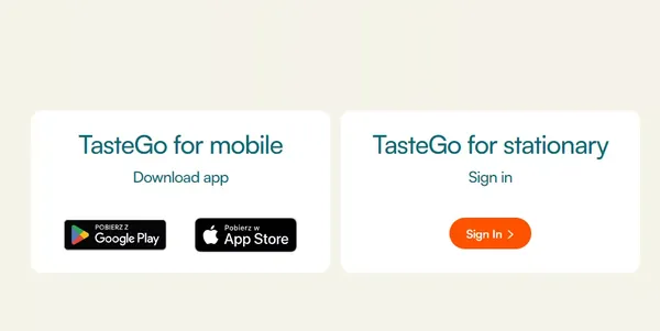 TasteGo - Landing design inspiration