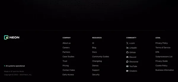 Neon — Ship faster with Postgres - Landing design inspiration