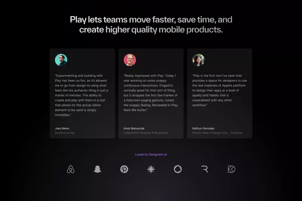 Play · Design mobile apps with the power of iOS & SwiftUI - Landing design inspiration