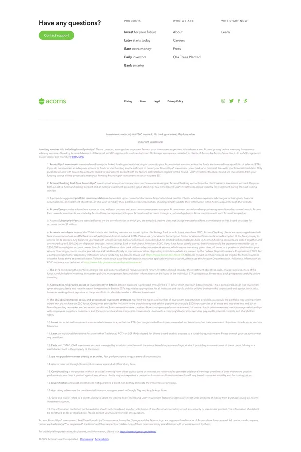 Acorns - Invest, Earn, Grow, Spend, Later | Acorns | Acorns - Landing design inspiration