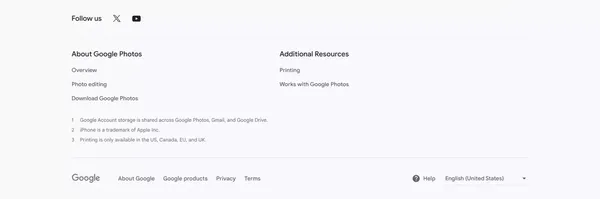 Google Photos - Landing design inspiration