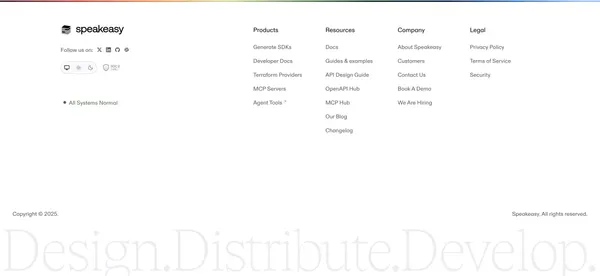 Generate MCP servers & SDKs from OpenAPI | Speakeasy - Landing design inspiration