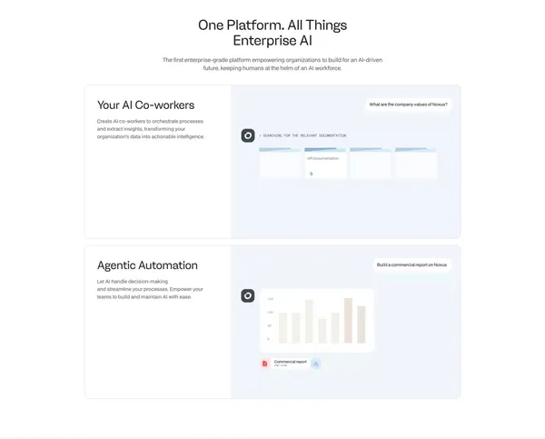 Noxus - One Platform. All Things Enterprise AI - Landing design inspiration