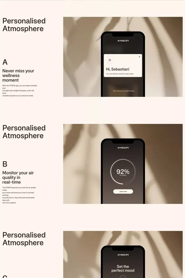 AYOCIN - Where design meets your well-being - Landing design inspiration