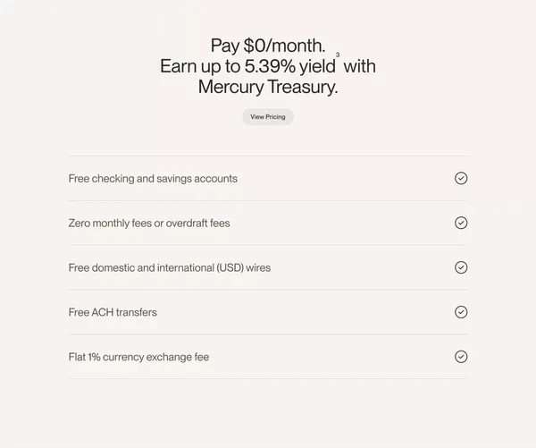 Online Business Banking For Startups & Personal Banking | Mercury - Landing design inspiration