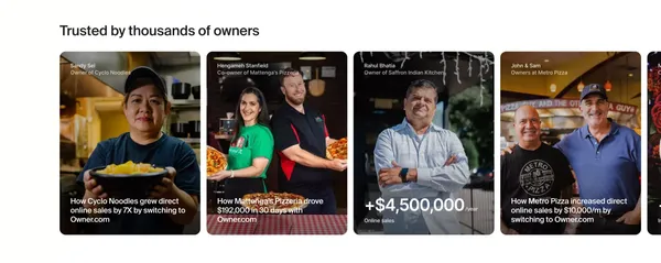 Online Ordering and Restaurant Marketing System | Owner.com - Landing design inspiration