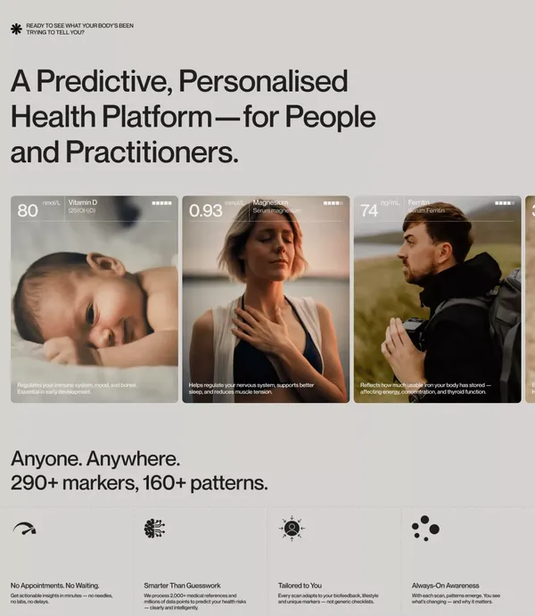MyHealthPrac — Predictive, Personalised Health Powered by Functional Medicine - Landing design inspiration