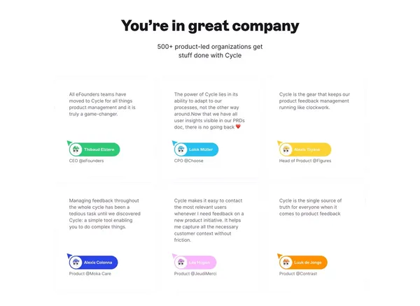 Cycle | Where product folks get stuff done - Landing design inspiration