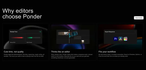 Ponder - Landing design inspiration