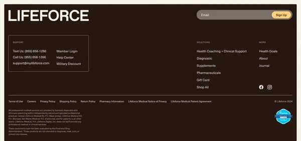 Lifeforce: Your Longevity Partner - Landing design inspiration