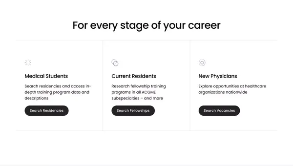 Career tools for Physicians | CareerMD - Landing design inspiration