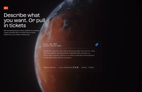 TensorStax — Autonomous AI for Data Engineering - Landing design inspiration