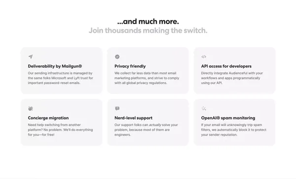 Audienceful: Email Marketing Reinvented - Landing design inspiration