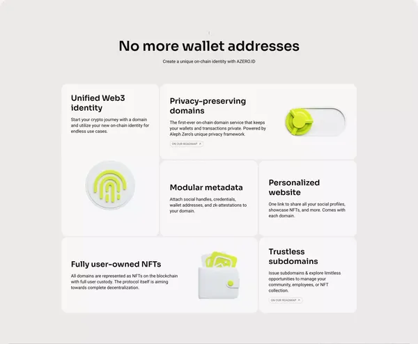 AZERO.ID – Domain Service on Aleph Zero - Landing design inspiration