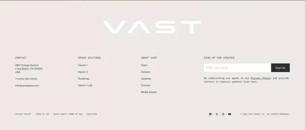 Vast – Building Next-Generation Space Stations - Landing design inspiration