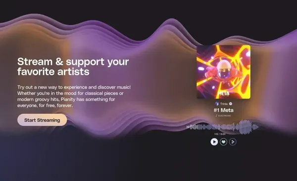 Pianity - Stream & Collect unique Musical Experiences - Landing design inspiration