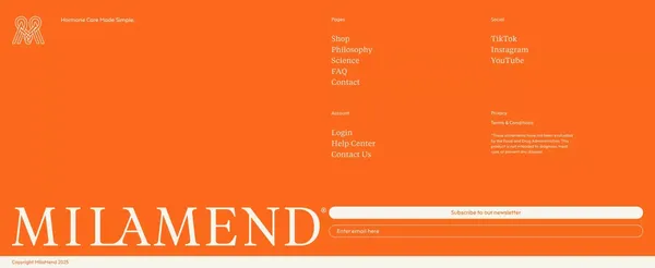 Milamend | Hormone Care Made Simple - Landing design inspiration