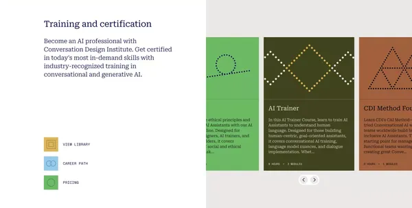 Conversation Design Institute | CDI Academy - Landing design inspiration