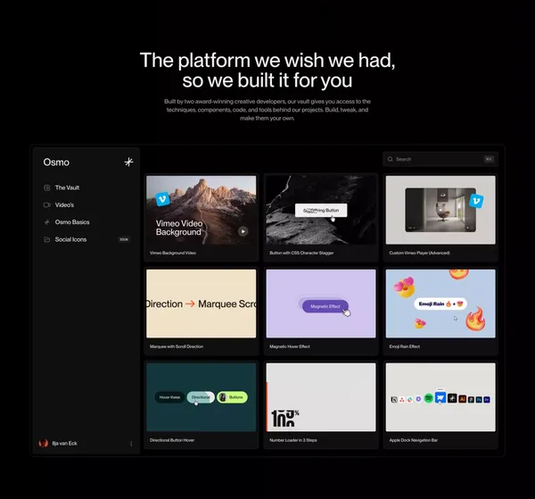 Osmo — Start building websites people remember - Landing design inspiration