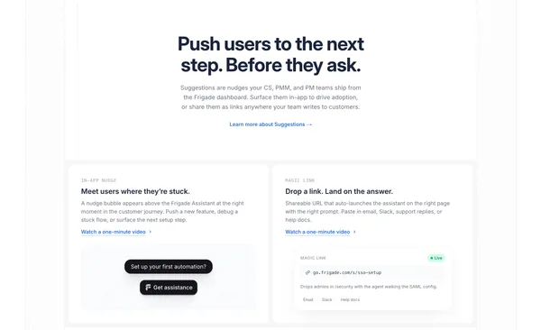 Frigade AI - The future of product adoption - Landing design inspiration