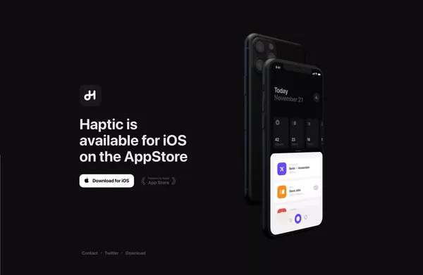 Haptic - The entire history of you - Landing design inspiration