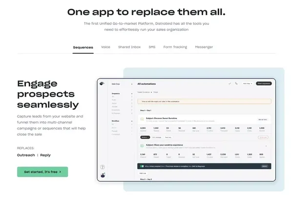 #1 Cold Email Software With Built-in Dialer & Shared Inbox - Landing design inspiration